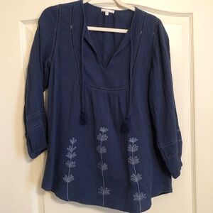 Calme Johnny Was Floral Organic Cotton Boho Top